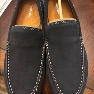 Lands' End Men's Dark Loafers with Contrast Stitching
